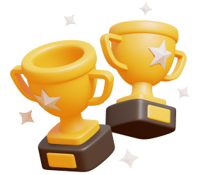 Golden winner trophies